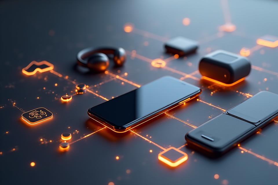 Interconnected smart devices visualized as a seamless digital ecosystem.